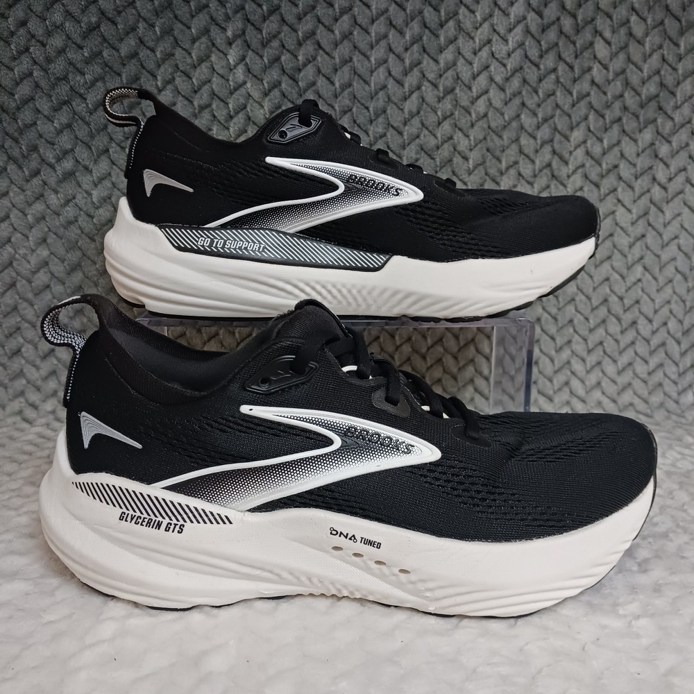 Brooks Glycerin GTS 22 Black Grey White Women's Walking Running Shoes Size 8